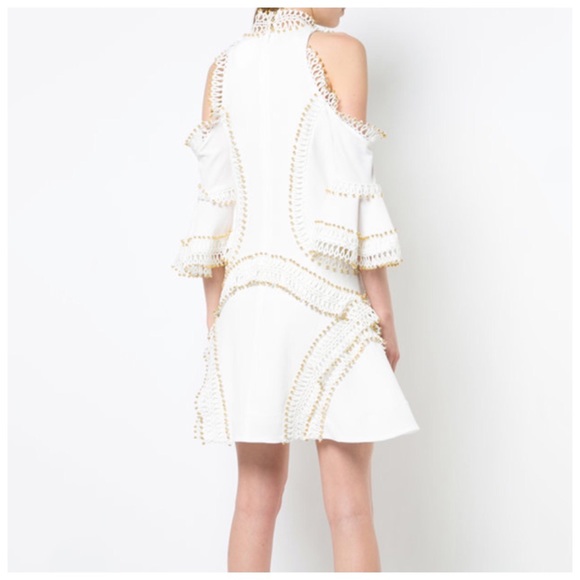 🛍 EMARI Gorgeous Beaded Cold Shoulder Dress - Picture 4 of 8